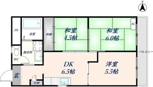 河内花園駅 徒歩12分 4階の物件間取画像